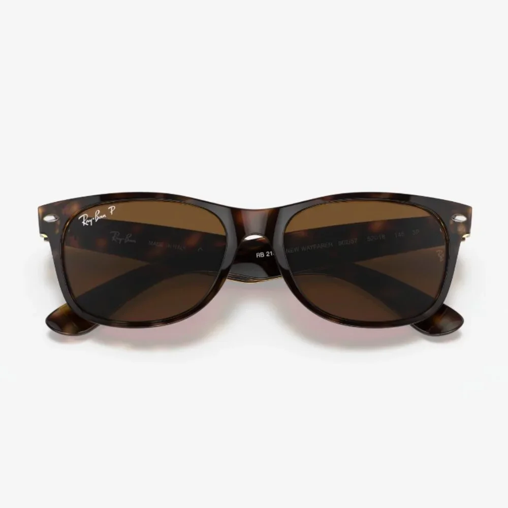 Authentic RayBan RB2132 New Wayfarer Sunglasses, Tortoise Frame, Brown Lenses - Picture 5 of 16